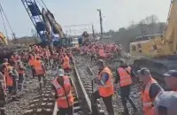 Аднаўленчыя працы на станцыі Вязьма
