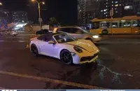 Porsche трапіў у аварыю
