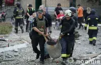 Эвакуацыя пастаяльцаў пансіянату ў Сумах
