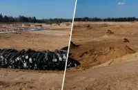 Будпляцоўка сажалкі-назапашвальніка для каналізацыйных адходаў
