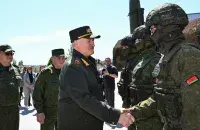 Лукашэнка і вайскоўцы падчас сумесных ядзерных вучэнняў Беларусі і Расіі, 21 траўня 2026 года
