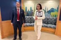 Christopher Smith and Sviatlana Tsikhanouskaya
