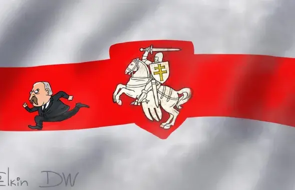 Аляксандр Лукашэнка атрымаў кепскую навіну перад паездкай у Пекін / Карыкатура dw.com
