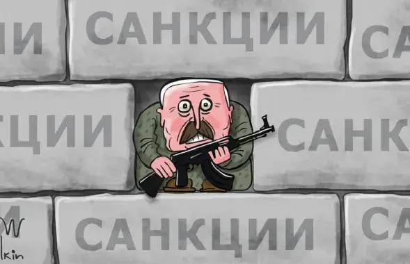 Аляксандр Лукашэнка і санкцыі / Карыкатура dw.com
