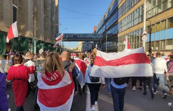 Во время массовых протестов 2020-го в Минске / Из архива Еврорадио
