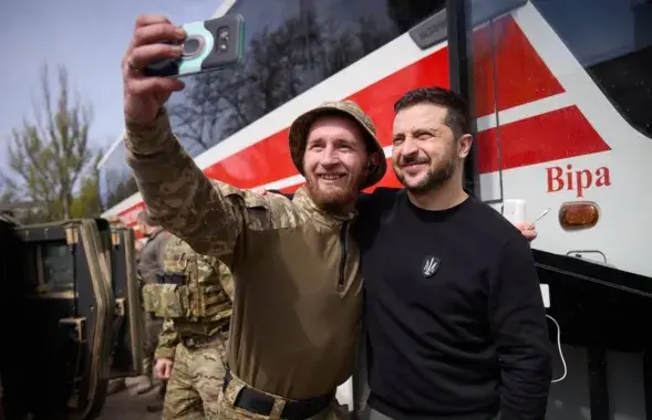 Уладзімір Зяленскі ў Аўдзееўцы / t.me/V_Zelenskiy_official/

