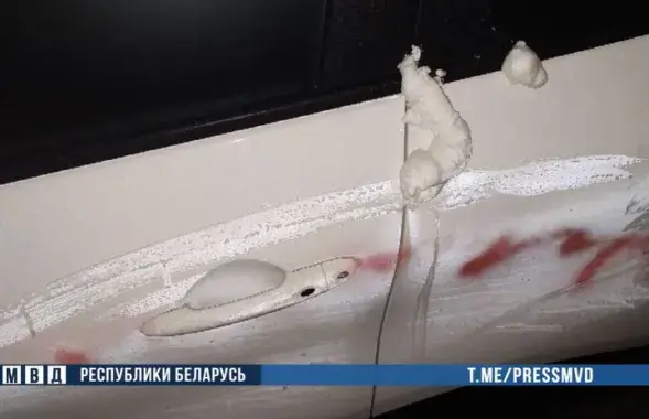 Пашкоджаны аўтамабіль / прэс-служба МУС РБ​