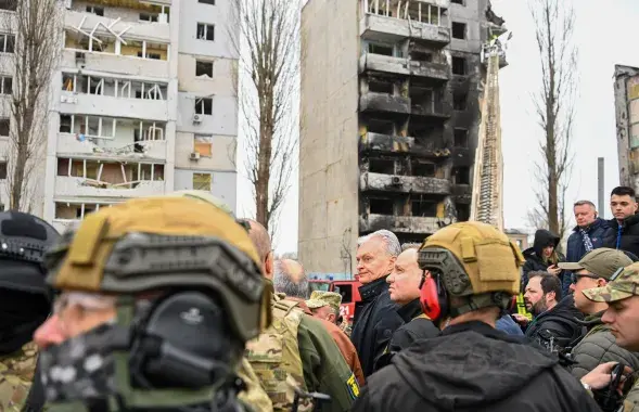 Президенты Польши и стран Балтии 13 апреля посетили Бородянку в Киевской области / twitter.com/GitanasNauseda​