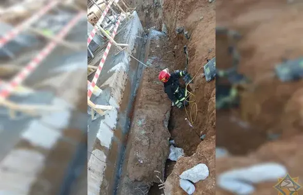 Место трагедии на строительстве "Газпром центра" / МЧС Минска​