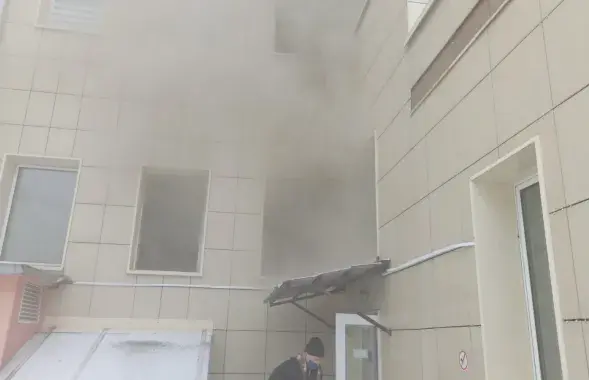 Пожар в минской бане / mchs.gov.by
