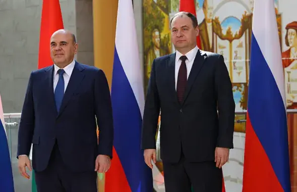 Михаил Мишустин и Роман Головченко / БЕЛТА