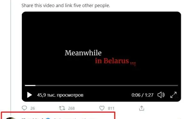 Ответ Маска на просьбу помочь Беларуси​