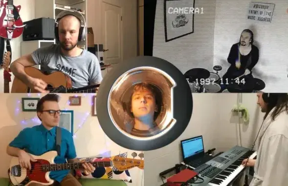 Ivan Artsimovich, Uladzimir Liankevich, Andrei Aliakseyenka, Maksim Subach and Yauhen Tsiarentsiau / a screen shot from the video