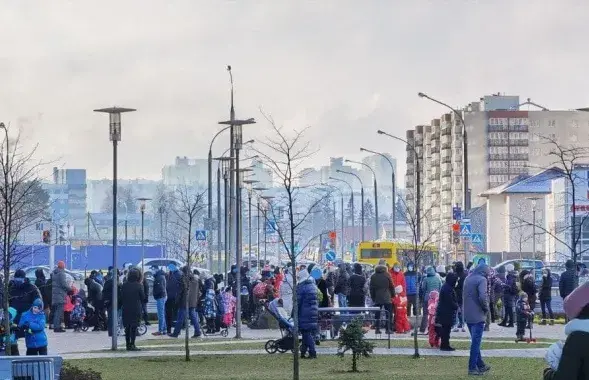 Марш у адным з раёнаў Мінска