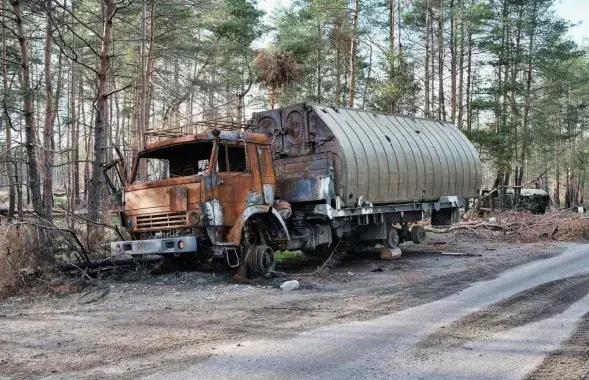 Российский военный КамАЗ, уничтоженный в Украине
