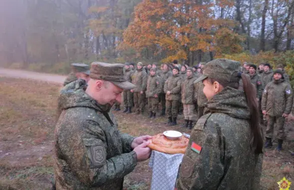 Приём российских военных в Беларуси / тг-канал Министерства обороны
