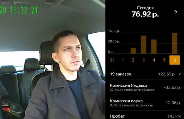 Андрэй Бажко і скрын з "заробкам" за змену / Еўрарадыё​