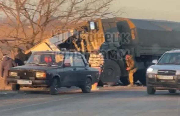 У аварыю трапіў грузавік, які перавозіў расійскіх вайскоўцаў /&nbsp;@chp_donetskv
