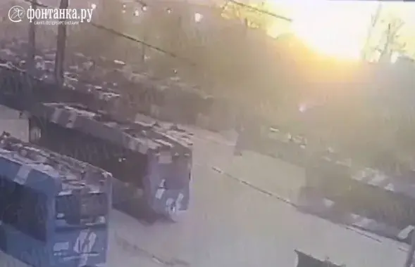 Выбух трапіў на камеры, усталяваныя ў тралейбусным дэпо
