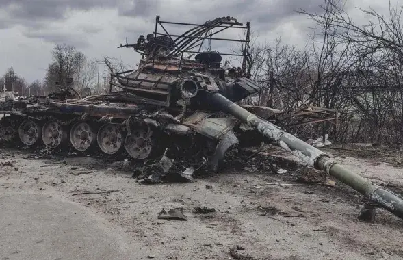Падбіты расійскі танк
