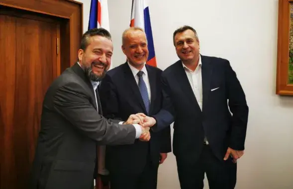 Любош Блага, Андрей Дапкюнас и Андрей Данко (слева направо)
