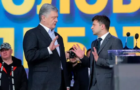 Пётр Парашэнка і Уладзімір Зяленскі
