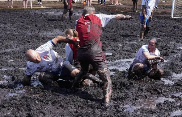 Swamp football in Belarus
