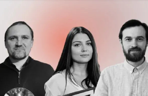 Аляксандр Ярашэвіч, Вольга Альхіменка і Аляксей Карпека
