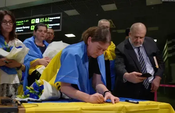 Наталля Захаранка пасля вызвалення
