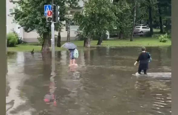 Потоп на Логойском тракте в Минске
