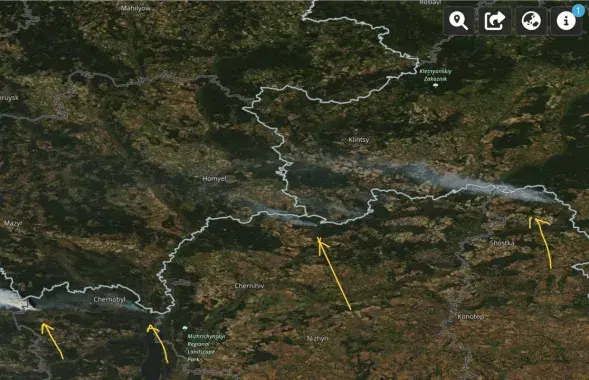 Пожары видны со спутников
