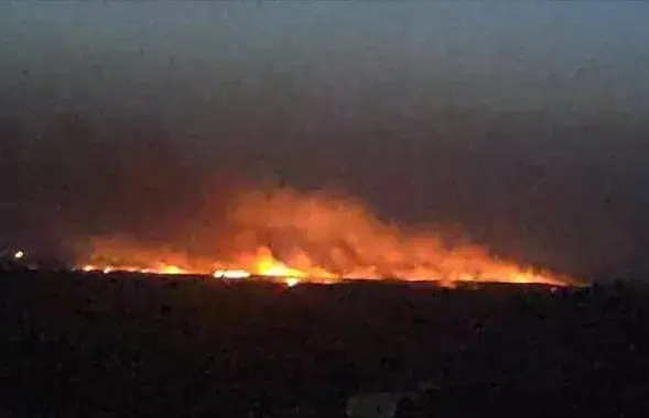 Пажар на вайсковым складзе ў Катлубані
