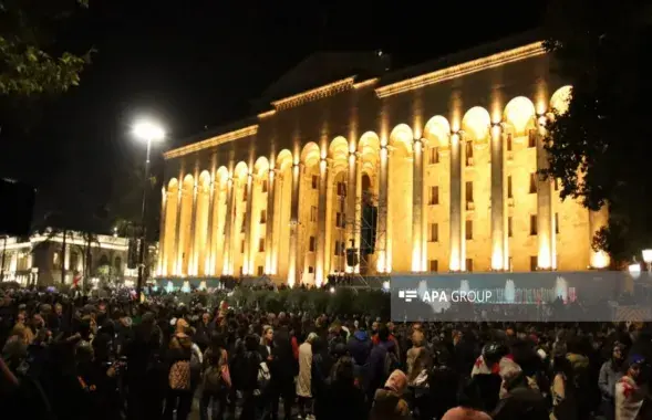 Митинг возле грузинского парламента

