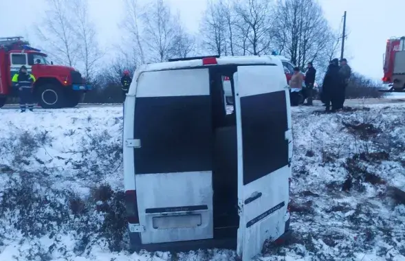 На месцы аварыі ў Валожынскім раёне

