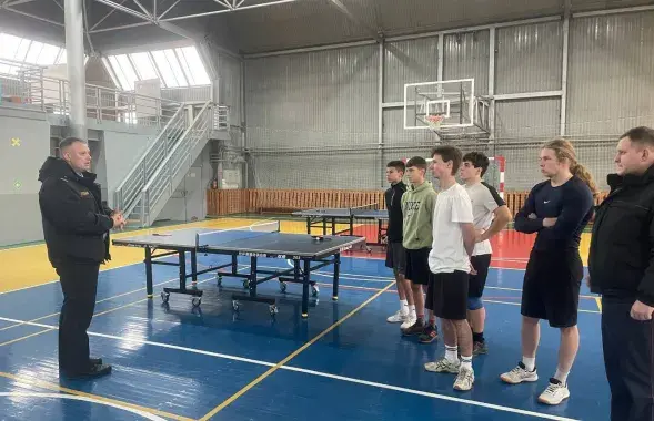 Милиционеры и спортсмены в Несвиже
