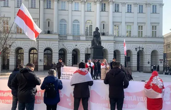 Акцыя беларусаў у Варшаве
