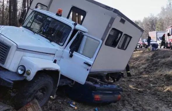 На месте автоаварии
