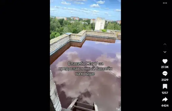 "Бассейн" на ккрыше дома в Могилёве
