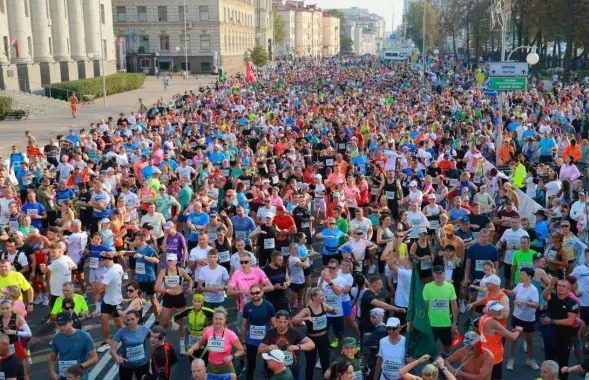 На старте минского полумарафона
