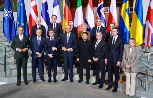 Уладзімір Зяленскі, лідары краін ЕС і прадстаўнікі ЗША
