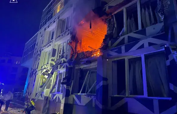 Наступствы расійскага ўдару па Кіеве
