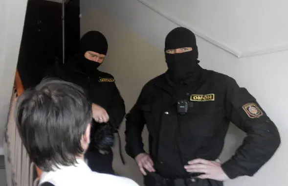 Belarusian security forces during a search
