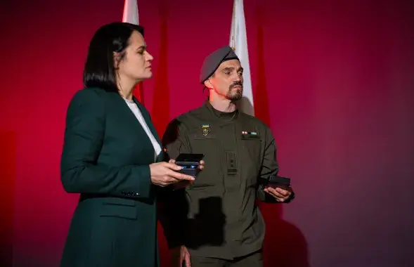 Святлана Ціханоўская і Мікіта Забуга
