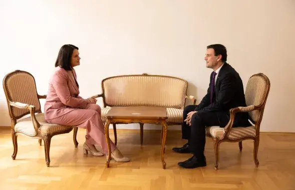 Святлана Ціханоўская і Петр Мацінка

