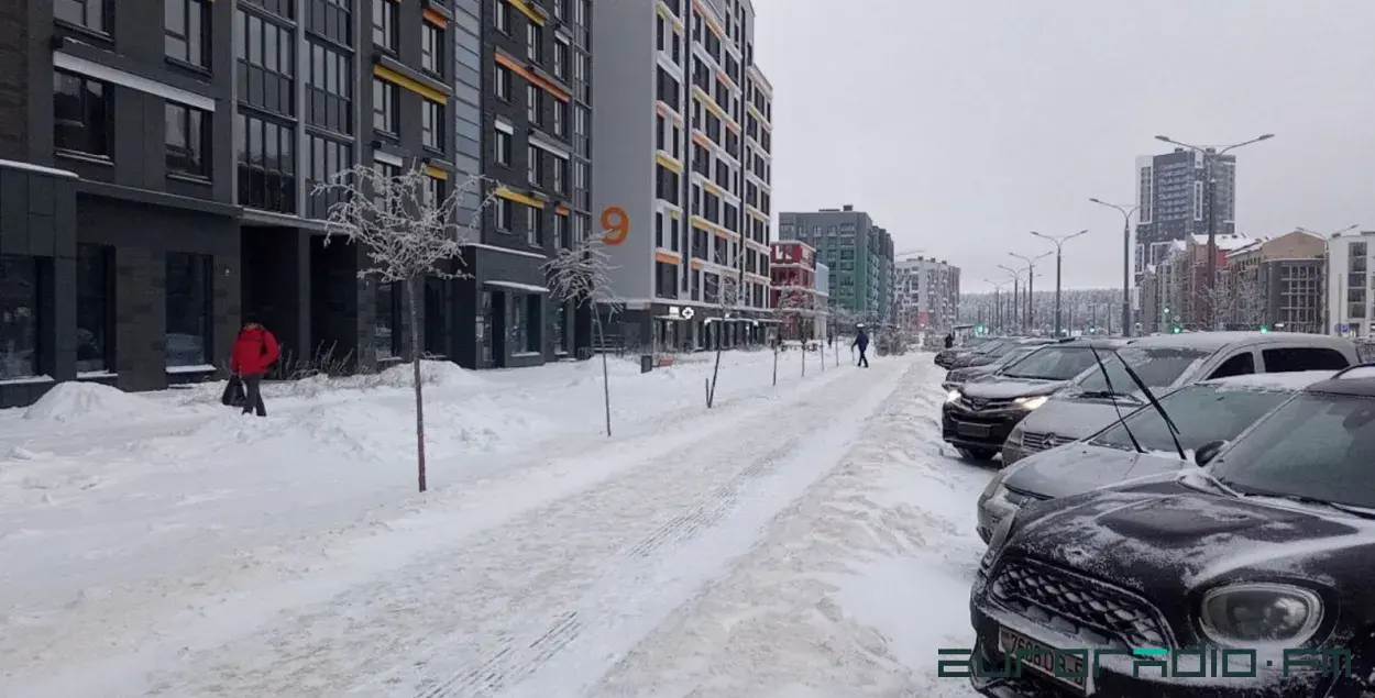 Снег у Мінску / Еўрарадыё
