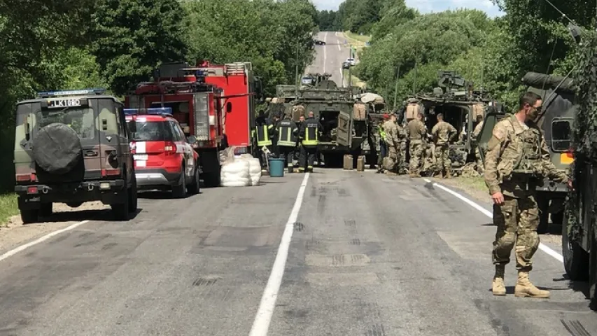 У Літве ў сутыкненні 4 бронетранспарцёраў пацярпелі 13 амерыканскіх вайскоўцаў